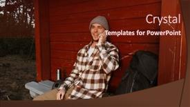  Presentation with man sitting bench - 