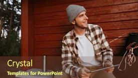  Presentation with man sitting bench - 