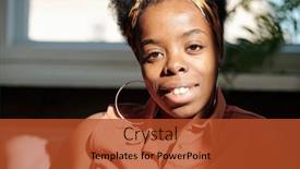  Presentation with african ethnicity - Slide set having young-cheerful-restful-woman background and a red colored foreground