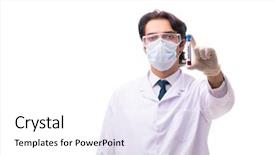  Presentation with chemist - Audience pleasing presentation consisting of young chemist isolated on white backdrop and a white colored foreground