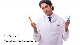  Presentation with monarch butterfly isolated on white - Slide deck enhanced with young chemist isolated on white background and a white colored foreground