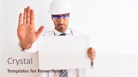  Presentation with security - Amazing presentation theme having young-chemist-man-wearing-security backdrop and a lemonade colored foreground