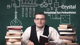  Presentation with middle school - PPT theme having a chemical process explanation background and a ocean colored foreground