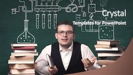  Presentation with reactions - Slide deck enhanced with a chemical process explanation background and a ocean colored foreground