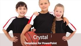  Presentation with basketball - Amazing presentation theme having young child boy girl basketball backdrop and a tawny brown colored foreground