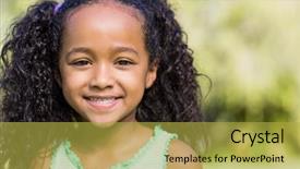  Presentation with park - PPT theme having young child posing at park background and a yellow colored foreground