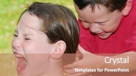  Presentation with bullying - Audience pleasing slide deck consisting of young children fighting and bullying backdrop and a coral colored foreground