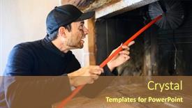  Presentation with accidents at work - Presentation design featuring young-chimney-sweep-at-work background and a tawny brown colored foreground