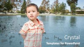  Presentation with chinese - Presentation theme enhanced with young-chinese-and-caucasian-boy background and a seafoam green colored foreground