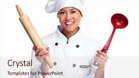  Presentation with medicina tradicional chinesa chinese herb - Audience pleasing PPT theme consisting of young chinese chef woman isolated backdrop and a  colored foreground