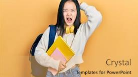  Presentation with holding hands - PPT layouts with young-chinese-girl-holding-student background and a yellow colored foreground