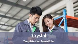  Presentation with chinese chinese - Slide deck featuring young chinese man and woman background and a gray colored foreground