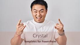  Presentation with rock music - Slide deck with young-chinese-man-standing-over background and a coral colored foreground