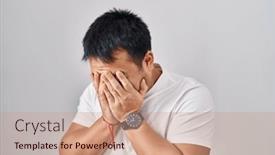  Presentation with crying - Theme featuring young-chinese-man-standing-over background and a  colored foreground