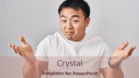  Presentation with chinese - Theme with young-chinese-man-standing-over and a coral colored foreground