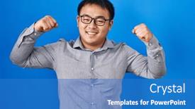  Presentation with chinese chinese - Presentation with young-chinese-man-standing-over background and a  colored foreground