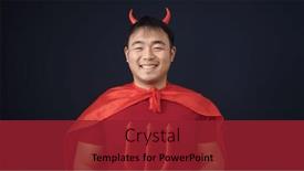  Presentation with devil - Slide deck with young-chinese-man-wearing-devil background and a crimson colored foreground