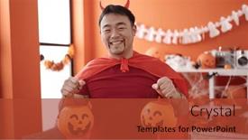  Presentation with devil - Slide deck with young-chinese-man-wearing-devil background and a red colored foreground