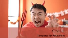  Presentation with devil - Slides featuring young-chinese-man-wearing-devil background and a red colored foreground