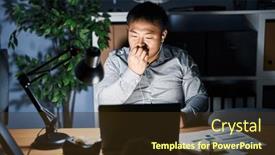  Presentation with anxiety - Presentation theme with young-chinese-man-working-using background and a tawny brown colored foreground