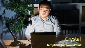  Presentation with simple - Presentation theme enhanced with young-chinese-man-working-using background and a tawny brown colored foreground