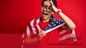  Presentation with united states flag - Beautiful slides featuring young-chinese-patriotic-man-wearing backdrop and a crimson colored foreground