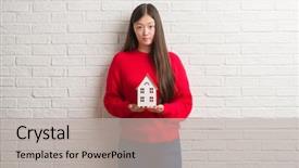  Presentation with hypertension at a young age - PPT theme enhanced with young chinese real state agent background and a  colored foreground