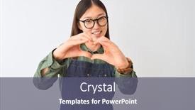  Presentation with love heart - PPT theme enhanced with young-chinese-shopkeeper-woman-wearing background and a gray colored foreground