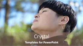  Presentation with breathing - PPT theme with young-chinese-woman-breathing background and a coral colored foreground