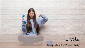  Presentation with medicina tradicional chinesa chinese herb - Cool new PPT layouts with young chinese woman calling using backdrop and a  colored foreground