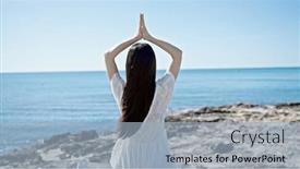  Presentation with chinese - PPT theme having young-chinese-woman-doing-yoga and a light blue colored foreground