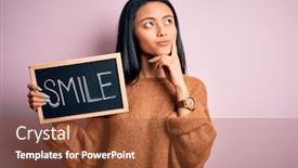  Presentation with question word - Cool new slide set with young-chinese-woman-holding-blackboard backdrop and a tawny brown colored foreground