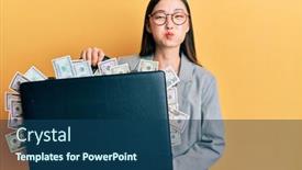  Presentation with chinese - Slide deck featuring young-chinese-woman-holding-briefcase background and a ocean colored foreground