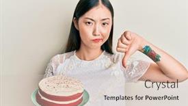  Presentation with chinese - Presentation design with young-chinese-woman-holding-carrot background and a soft green colored foreground