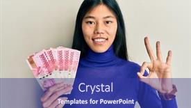  Presentation with chinese - Slides having young-chinese-woman-holding-indonesian background and a navy blue colored foreground