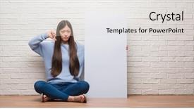  Presentation with food dimsum chinese in china - Presentation theme featuring young chinese woman over brick background and a light gray colored foreground