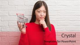  Presentation with medicina tradicional chinesa chinese herb - Colorful PPT theme enhanced with young chinese woman over brick backdrop and a  colored foreground