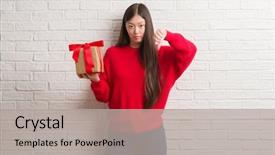  Presentation with medicina tradicional chinesa chinese herb - Cool new PPT theme with young chinese woman over brick backdrop and a light gray colored foreground