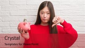  Presentation with medicina tradicional chinesa chinese herb - Amazing slide deck having young chinese woman over brick backdrop and a  colored foreground