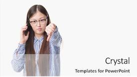  Presentation with chinese - Audience pleasing slide set consisting of young chinese woman over isolated backdrop and a  colored foreground