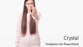  Presentation with food dimsum chinese in china - Audience pleasing PPT layouts consisting of young chinese woman over isolated backdrop and a  colored foreground