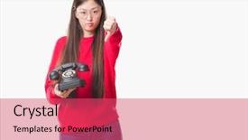  Presentation with chinese chinese - Audience pleasing presentation theme consisting of young chinese woman over isolated backdrop and a red colored foreground