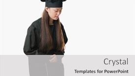  Presentation with stomach disease - Audience pleasing theme consisting of young chinese woman over isolated background wearing chef uniform with hand on stomach because nausea painful disease feeling unwell ache concept backdrop and a light gray colored foreground
