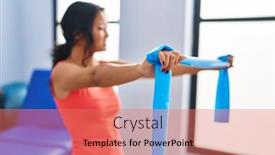  Presentation with rehab clinic - Presentation theme featuring young-chinese-woman-patient-having background and a coral colored foreground