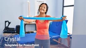  Presentation with rehab clinic - Slide deck featuring young-chinese-woman-patient-having background and a ocean colored foreground