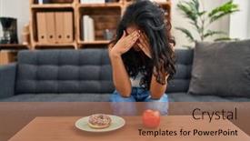  Presentation with chinese food - Presentation design enhanced with young-chinese-woman-psychology-patient background and a coral colored foreground