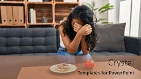  Presentation with chinese food - Presentation theme with young-chinese-woman-psychology-patient background and a coral colored foreground