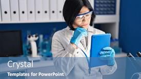  Presentation with chinese - PPT layouts consisting of young-chinese-woman-scientist-using background and a teal colored foreground