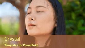  Presentation with report - Slide set consisting of young-chinese-woman-scientist-writing background and a red colored foreground