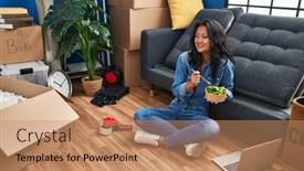  Presentation with chinese chinese - PPT layouts enhanced with young-chinese-woman-smiling-confident background and a coral colored foreground